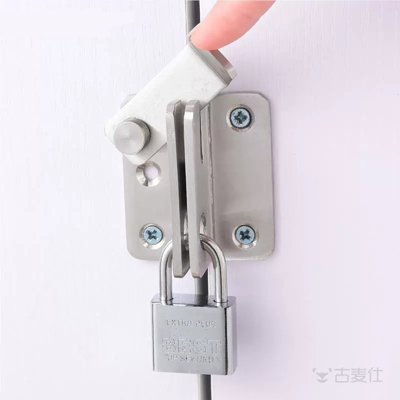 自动粘贴铁门门鼻子玻璃门仿古大衣木门通道锁具门锁扣挂锁合叶