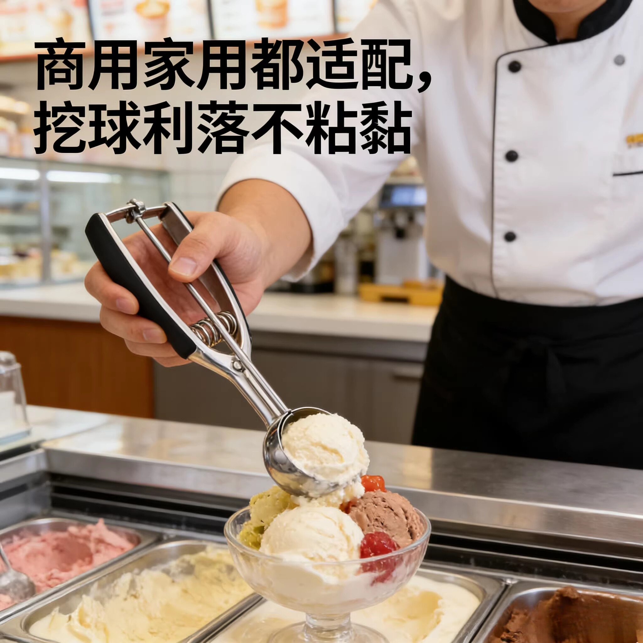 雪糕挖球器304不锈钢冰淇淋勺冰激凌水果西瓜果酱家用厨房小工具
