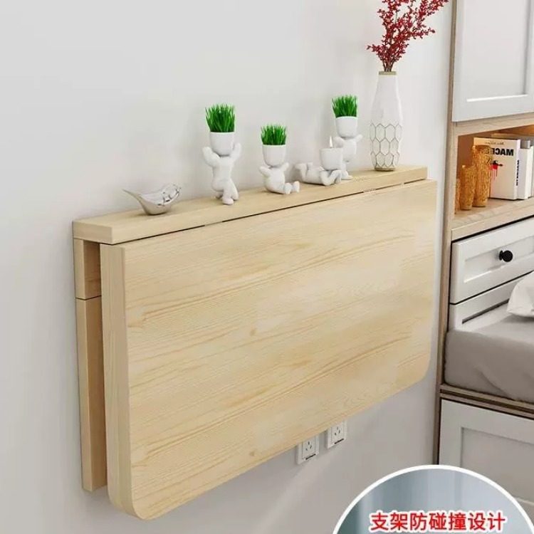 实木折叠桌挂墙桌餐桌墙面电脑桌学习桌壁挂桌墙壁书桌墙上可折叠