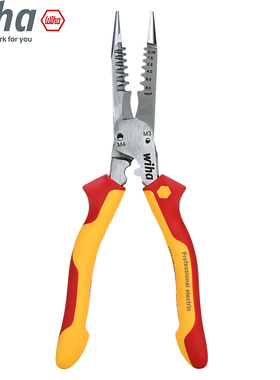 德国wiha威汉6合1电工钳进口多功能电工专用尖嘴剥线剪线钳绝缘