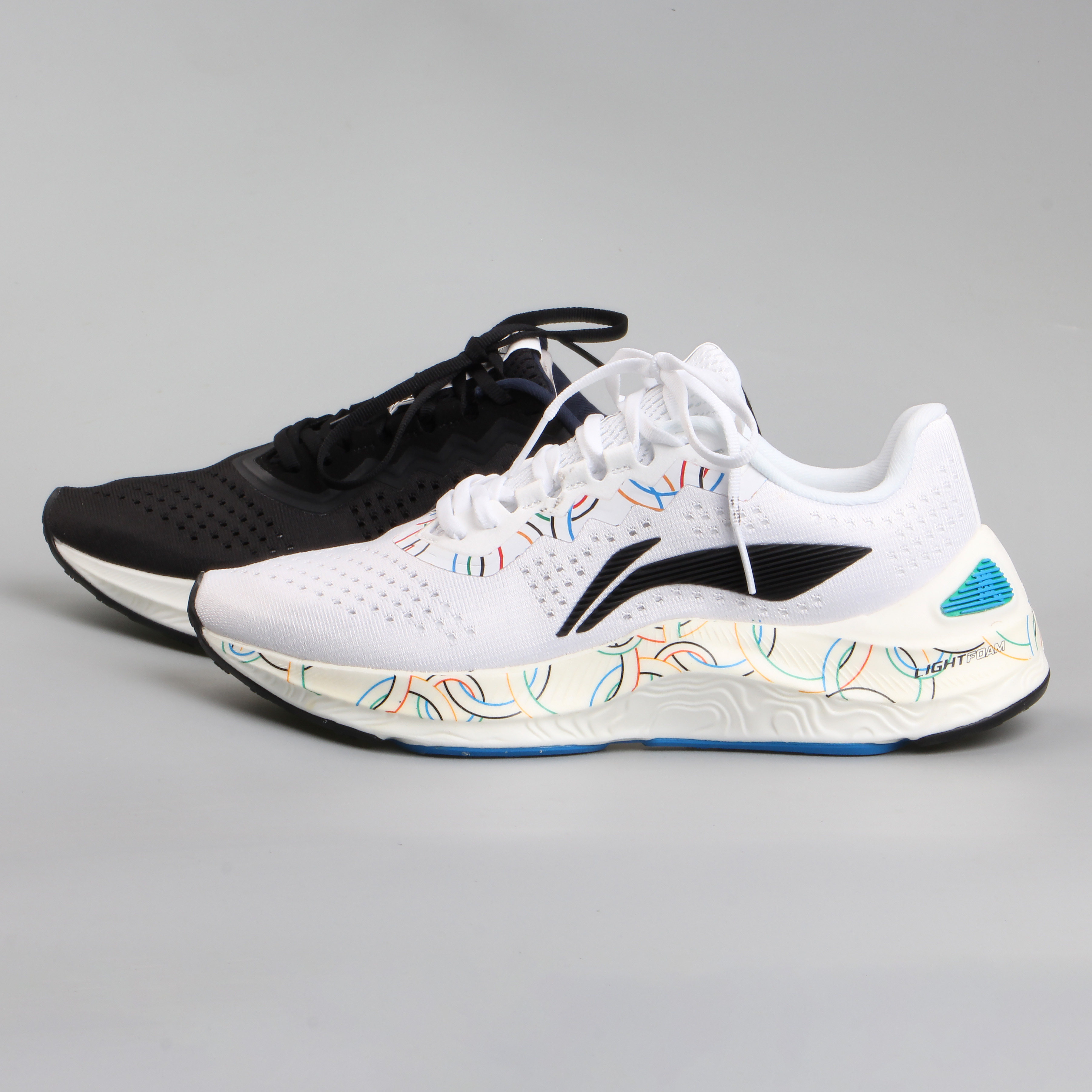 李宁岚跑步鞋男 时尚一体织轻便透气回弹减震低帮运动跑鞋arhq079