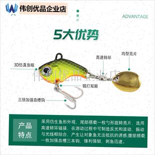 远投旋转亮片小旋风vib路亚饵套装淡水钓小翘嘴海W鲈鱼燕鲅鱼假,