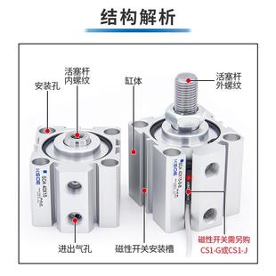 热销薄型气缸小型气动SDA20X25S 40X5X10X15X30X40X50X60X80X1