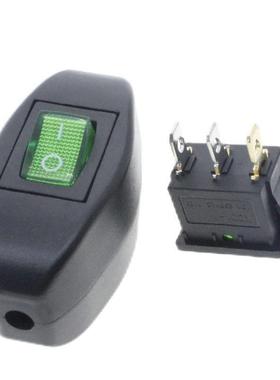 热销301线上开关 船型开关 6A床头灯中途开关 红色绿色4脚带灯 6