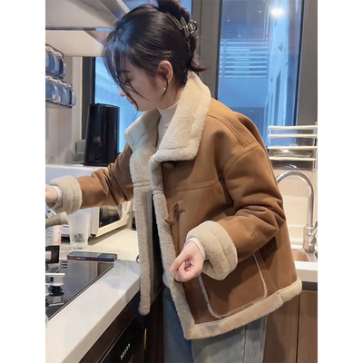 欧货加厚羊羔毛外套女202