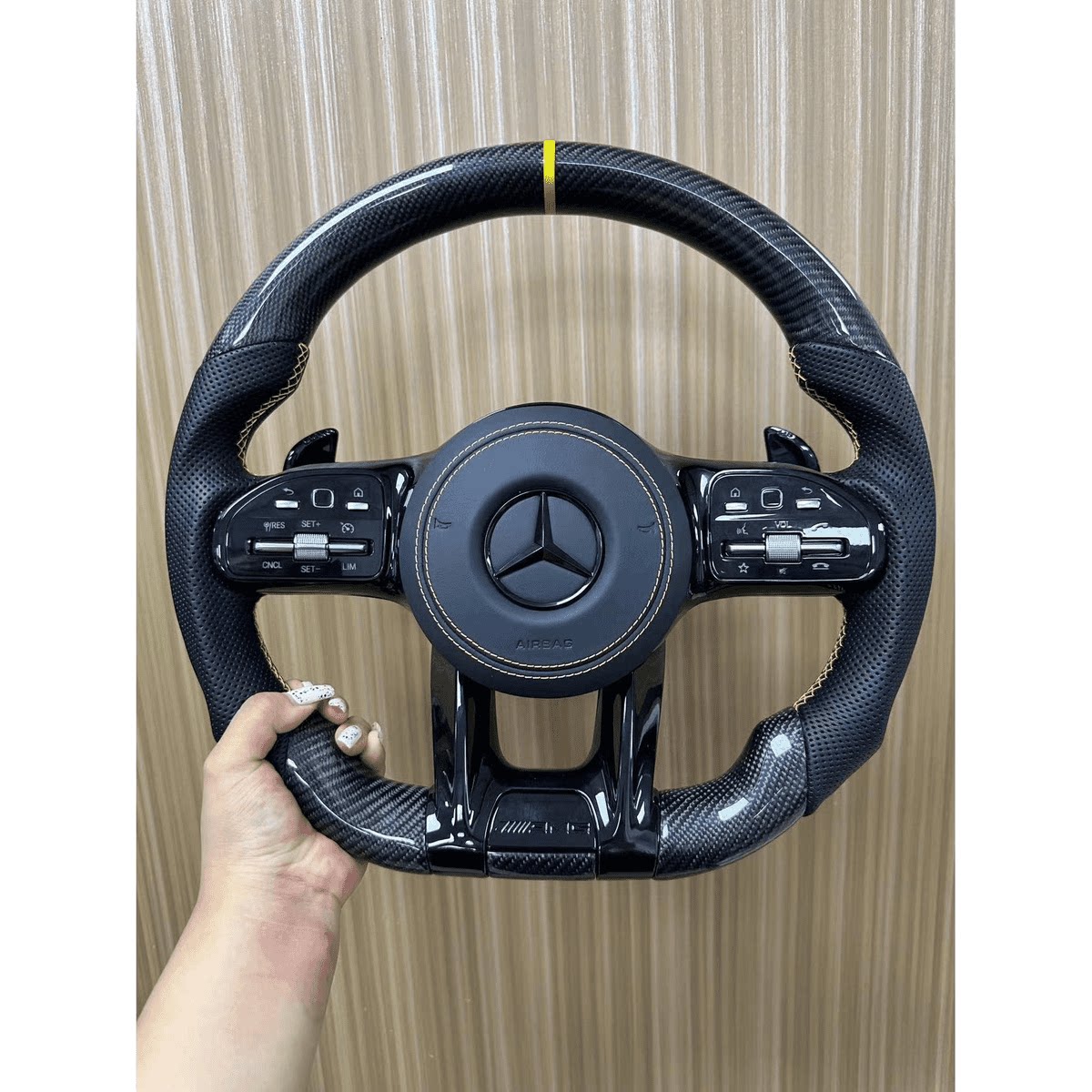 thumbnail for Suitable for Mercedes-Benz old modified new AMG carbon fiber steering wheel AECSG-class GLC260GLECLSGT