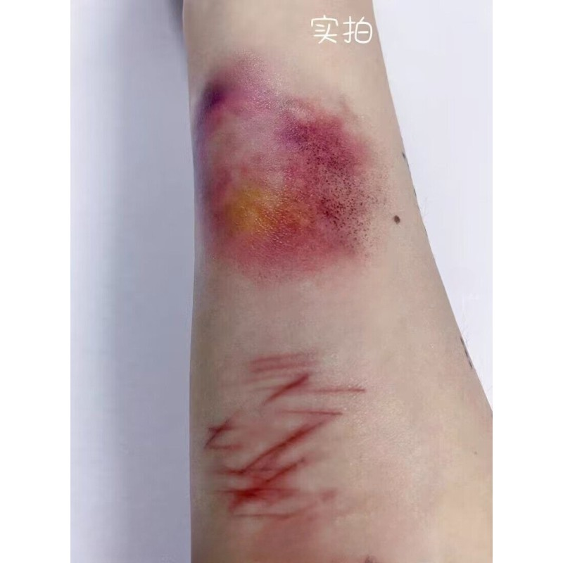 伤疤仿真贴小刀疤淤青伤核原创自制纹身贴 擦伤割伤假伤口纹身贴