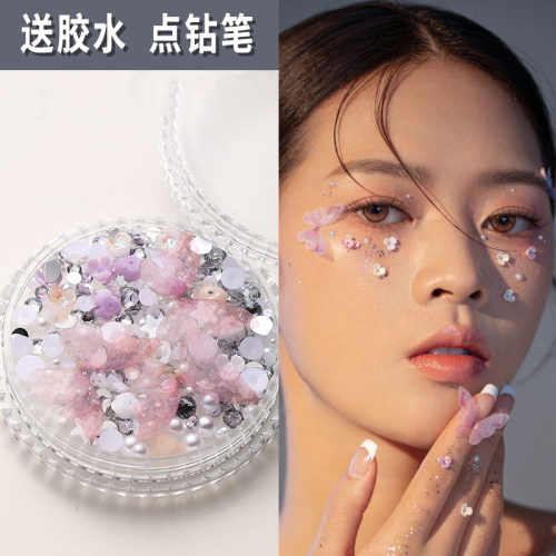 脸上饰品新娘眼妆亮钻珍珠儿童贴