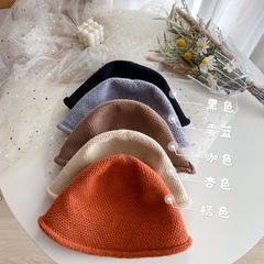New pure color knitted fisherman's hat with real price