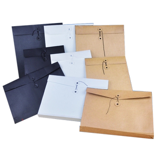 无字全空白牛皮纸档案袋礼品袋服装包装购物袋办公A4文件袋资料袋公文袋投标书袋单双面档案收纳加厚定制logo