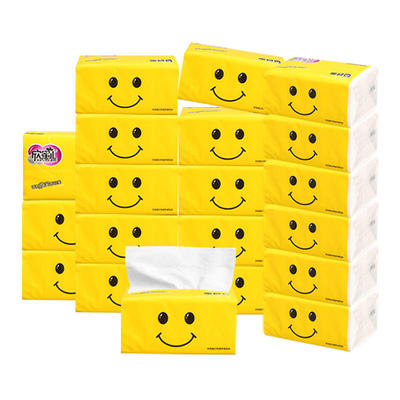 （5箱）笑脸3层300张纸巾餐馆酒店家用卫生纸餐巾纸木浆抽纸