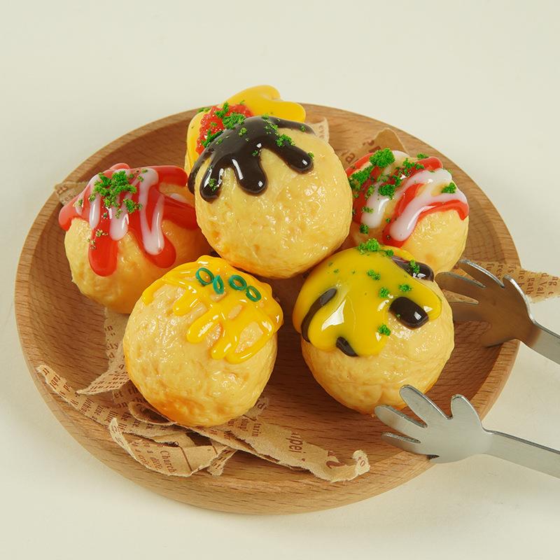 定制仿真日式章鱼小丸子食玩模型挂件仿真章鱼烧包包挂饰