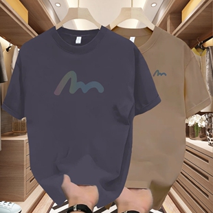 新款 T恤男夏季 300克重磅纯棉短袖 运动休闲上衣打底衫 奥莱专柜