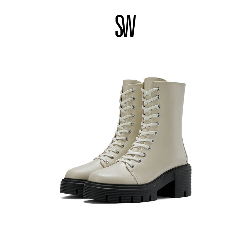 SW秋冬新款厚底马丁靴短靴