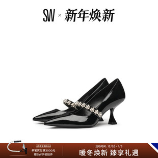 JANE 春夏水晶珍珠装 玛丽珍鞋 MARY 饰高跟鞋 女 POPPY