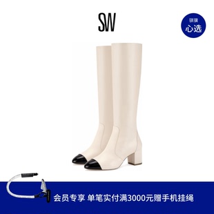 KNEE HIGH ZIP 杏仁圆头粗跟长筒靴及膝靴 BOOT YULIANA