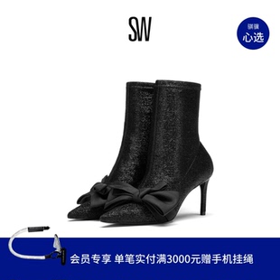 BOOTIE LOVEKNOT 尖头细跟尖头蝴蝶结袜靴女 STUART