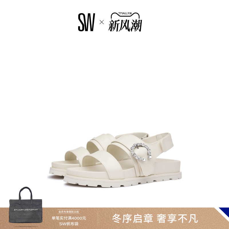 SW25新款水晶搭扣厚底运动风凉鞋