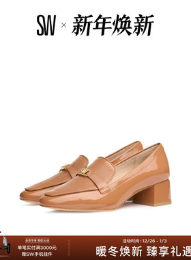 【春季新品】SW WYLIE 45 LOGO LOAFER 学院风优雅高跟深口乐福鞋