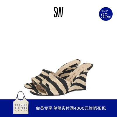 SW夏季厚底方头坡跟凉鞋