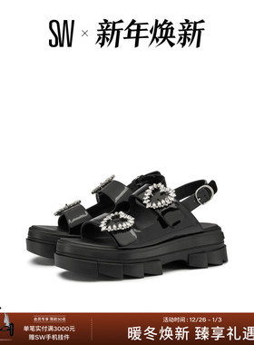 SW LOVEBUCKLE SPORT SANDAL 夏季心型水晶扣饰运动风厚底凉鞋