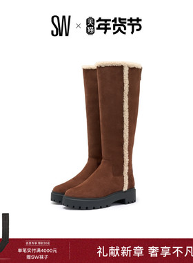 【秋冬新品】SW MYLA ZIP SHEARLING BOOT圆头厚底毛毛靴雪地长靴