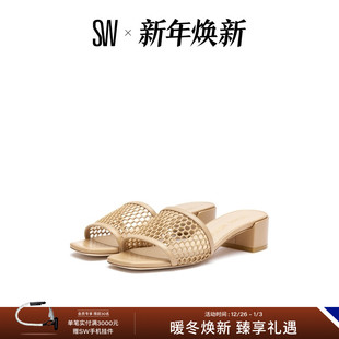 BLOCK SLIDE 高跟凉鞋 女夏 女镂空方头拖鞋 CAYMAN