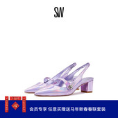 CRYSTAL SLINGBACK FLEUR BLOCK 春夏水晶露跟高跟鞋