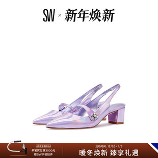 FLEUR BLOCK SLINGBACK 春夏水晶露跟高跟鞋 CRYSTAL