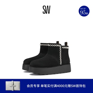 FLATFORM BOOTIE拼接厚底圆头短靴女 PEARL NELLIE