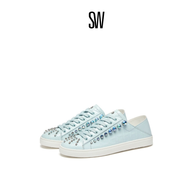 SW春夏水晶运动纯色平地鞋女