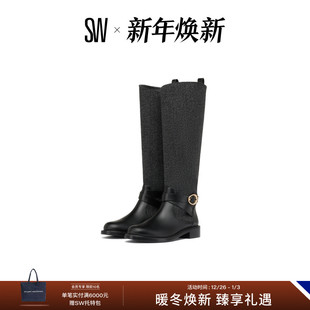 秋冬新品 BOOT RIDING 金属扣方跟拼接长筒靴女 BENNI