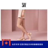 优雅圆头方跟露跟浅口高跟鞋 女 SLINGBACK 25新款 GABBY