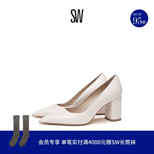 STUART POWER BLOCK 高跟鞋 75尖头粗跟浅口单鞋 女 春夏新品