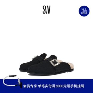 穆勒鞋 MULE金属扣圆头平底单鞋 SHEARLING 女 JUNE