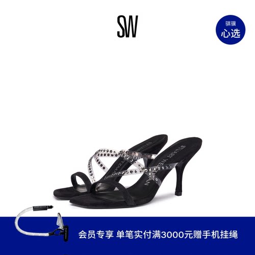 SW春夏新款细高跟双带凉拖女