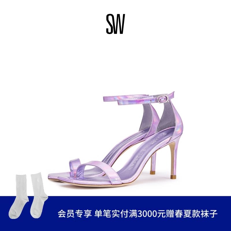 SW NUNAKEDCURVE 85 SANDAL 春夏新款细高跟方头一字带凉鞋女