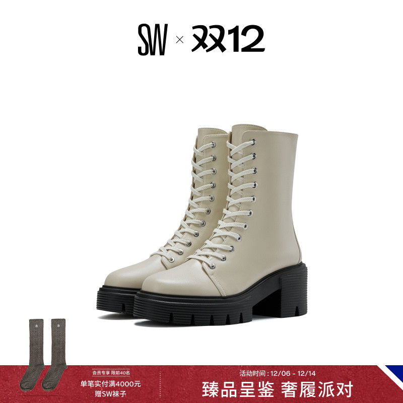 SW秋冬新款厚底马丁靴短靴