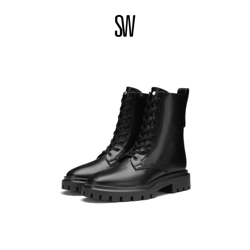 SW秋冬新款马丁靴沟纹厚底
