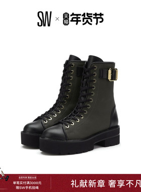 SW RYDER ULTRALIFT BOOTIE 秋冬扣带厚底马丁靴侧拉链短靴骑士靴