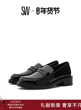 Stuart Weitzman/SW PALMER BOLD LOAFER 粗方跟乐福鞋女JK小皮鞋
