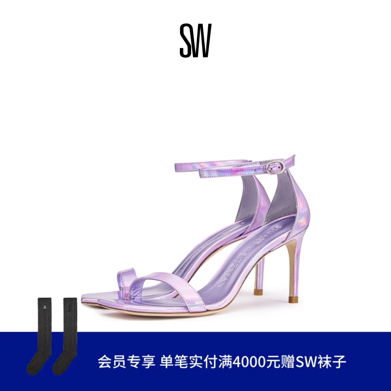 SW NUNAKEDCURVE 85 SANDAL 春夏新款细高跟方头一字带凉鞋女