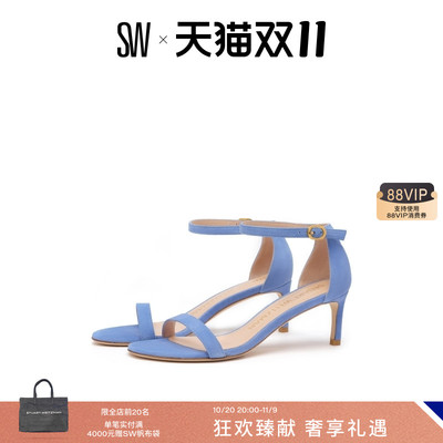 SW NUNAKEDSTRAIGHT 60 细高跟一字带露趾圆头凉鞋女款夏季