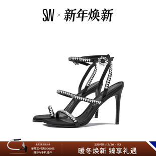 STRAPPY 100 SANDAL 水晶细高跟罗马凉鞋 女 一字带凉鞋 GEMCUT