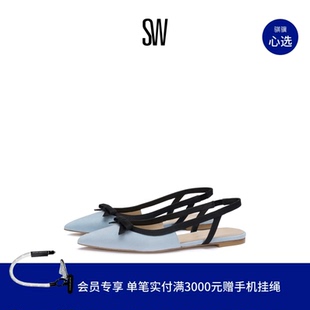 春夏新品 尖头露跟蝴蝶结拼接平底单鞋 SLINGBACK 女 MISSY
