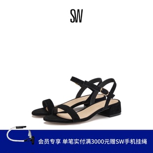 SW DANCER 35 BLOCK SANDAL 夏季金属搭扣后空粗方跟一字带凉鞋