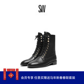 LOGAN PEARL BOOTIE 秋冬珍珠装 饰马丁靴女粗跟