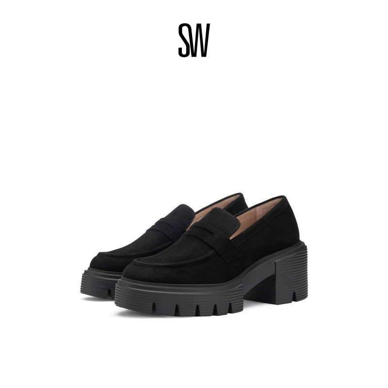 SW春夏学院风厚底粗跟乐福鞋