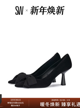 【早春新品】SW ARIELLA PUMP 75 蝴蝶结细高跟尖头单鞋高跟鞋女