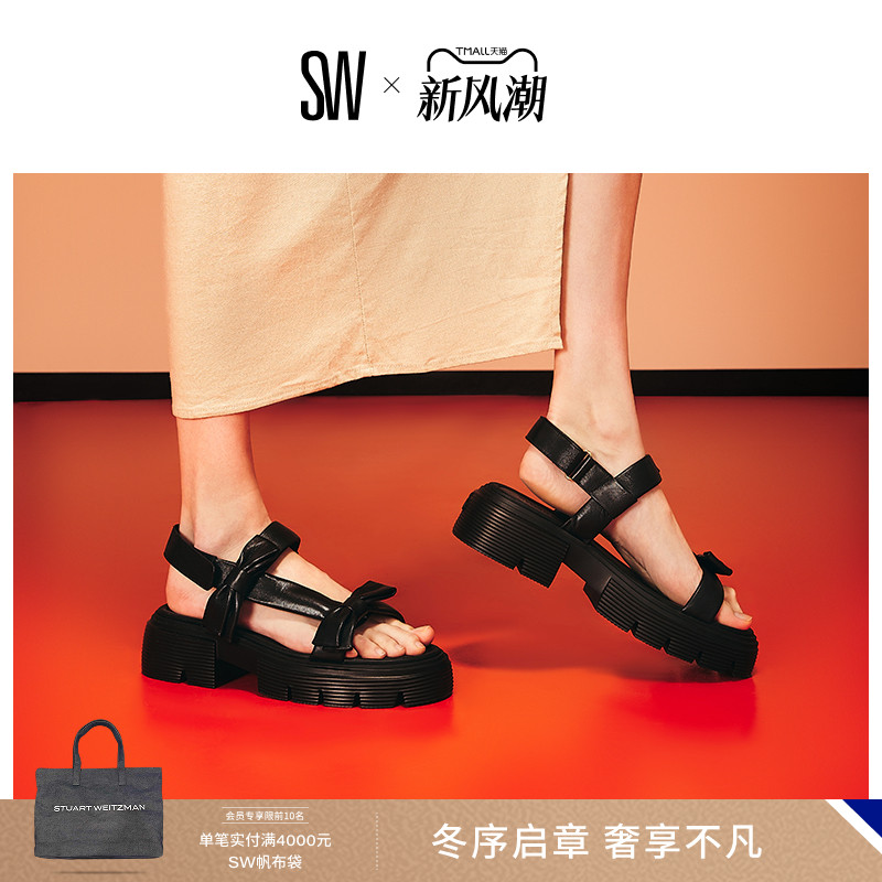 SW蝴蝶结厚底休闲运动风凉鞋女款